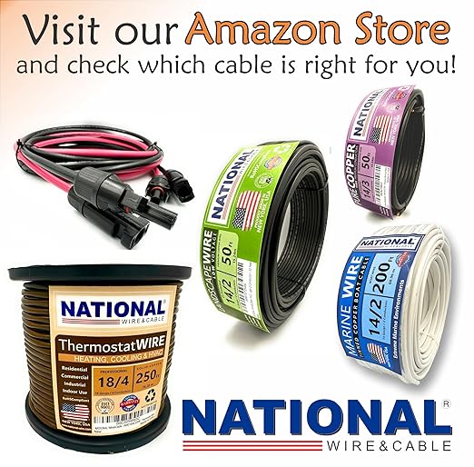 NATIONAL Wire&Cable - 16/2 Audiophile Speaker Wire (200 Feet) 16AWG Gauge - Made in USA - in Wall Audio Speaker Wire Cable/CL Rated/ETL Listed / 2 Conductors - OFC Oxygen-Free Copper, White 200ft