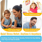Fidget Toys Adults, Sensory Toys for Kids with Autism, Anxiety Relief Items for ADHD Stress Relief, Texture Worry Stone for Teens & Flip Slider - Treasure Box Toys for Classroom (6pcs)
