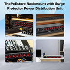 ThePoEstore 10 Outlets 1U Horizontal PDU Network Rackmount Power Strip with Surge Protector, (SPD-10KA) 100-240V,15A 3600 Joules, w/10 LED Switches and 6ft 14 AWG Cord