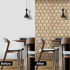 ARMURO Hexagon Wall Panels - 4 PCS Wood Panels for Wall - Natural Oak Wood Veneer Hexagon Sound Panels - Sound Absorbing Panels for Walls and Ceiling (23.8" W x 29" L)