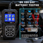 Acclope BT60 Pro Car Battery Tester, Digital Analyzer with Cloud Printing, 6V/12V/24V Battery Checker for AGM, Lithium, Gel Batteries, 100-3000 CCA Range, Automotive Charging System