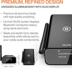Auris Blume Pro HiFi Bluetooth 5.3 Music Receiver Long Range Bluetooth Adapter with Audiophile DAC, LDAC, aptX HD, OLED Display & Optical Coaxial AUX Output for Home Stereo, AV Receiver or Amplifier
