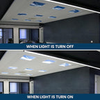 4 Pack 2x4 LED Flat Panel Light Drop Ceiling Fixture with Cloud Design, 7000LM Tunable 20W-40W, 3000K-6500K 0-10V Dimmable Skylight Recessed Fixture for Office Shop, ETL & DLC 24x24 Inch LED Panel