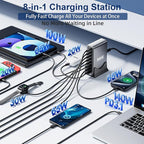 500W USB C Fast Charger Block, PD3.1 140W 8 Port USB Charging Station, GaN Ⅲ Pro PD PPS Fast Charging Station for Multiple Devices,Laptop Wall Charger Compatible with iPhone 17/iPad/MacBook etc