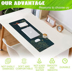 Eflxamz Large Gaming Mouse Pad, Koi Fish Ink Painting Desk Mat, Golden Line Lotus Desk Pad, Extended Big Computer Keyboard Mouse Pad with Non-Slip Base and Stitched Edge, 31.5"x11.8"