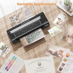 Gasbye Laminator Machine, 13-Inch Thermal Laminator with Steel Paper Cutter, 13 Laminating Pouches, Corner Rounder, Jam Release Button for Home, Office, School, Teachers, Personal Use, Black