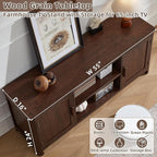 Joaxswe Farmhouse 55" Entertainment Center, Dark Walnut Tv Stand with Adjustable Shelves & 2 Door Storage,Wood Media Console Cabinet for TVs Up to 65 inches, Rustic Tv Stands for Living Room,Bedroom