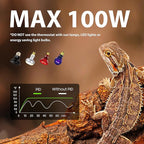 REPWILD Reptile Light Fixture with Dimming Thermostat, 5.5 Inch Deep Dome Lamp Fixture with Temperature Controller for Bearded Dragon, Turtle, Snake and Lizard Tanks, Max 100W
