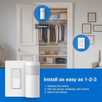 Lutron Wireless Motion Sensor and Claro Light Switch for Closets, Pantries, Basements, for Any Bulbs, Occupancy Vacancy Sensor, Single-Pole/ 3 Way, White