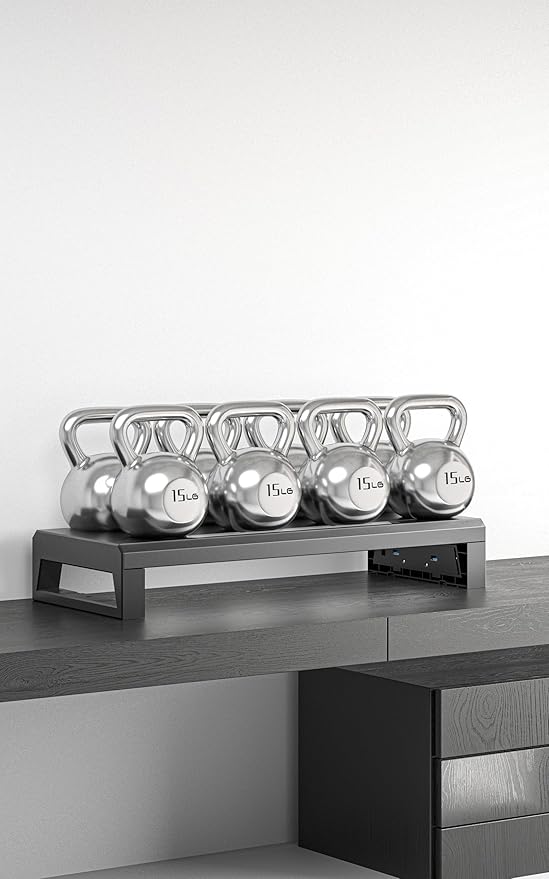 GECKOSTROLL 2-Tier Metal Computer monitor stand Laptop Desk Shelf & Monitor Riser ，21.55 inches long desk riser Monitors/PC/Laptop/Computer Space Saver Organizer (Basic Version, Two-layer 550mm)