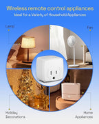 HBN Remote Control Outlet Plug Remote Light Switch Remote Outlet Switch Wireless On Off Switch Plug for Chritmas Light and Household Appliances, 15A/1875W(1 Outlet + 1Remote)