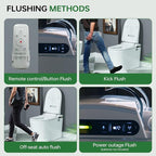 WOODBRIDGE ADA Height Smart Toilet – Auto Lid Open/Close, Foot Sensor, Zero Pressure System, Aromatherapy System, Self-Cleaning Nozzle, Multi-Function Washing & Warm Air Dry