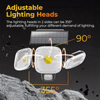 ESLIGHTION Solar Motion Sensor Outdoor Lights, 3 Modes LED Security Flood Light with Remote Control, IP65 Waterproof Solar Powered Outside Wall Light for Garden Patio Garage Yard (Black, 2 Pack)