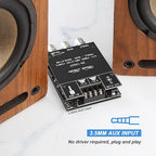 Wuzhi Audio ZK-1002T Bluetooth Amplifier Board 100W+100W Audio Amplifier Supports AUX/Bluetooth,Wide Voltage Input 12-24V