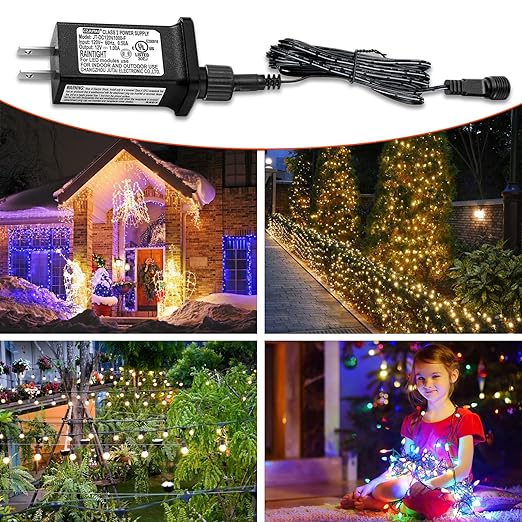 12V 1A LED Controller with Extension Cord, Replacement Model JT-DC120V1000-F Class 2 Power Supply Ip44 Low Voltage Transformer for Christmas String Light Inflatable Decorations