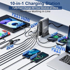 650W USB C Fast Charger Block, Dual PD3.1 140W 10 Port USB Charging Station, GaN Ⅲ Pro PD PPS Fast Charging Station for Multiple Devices,Laptop Wall Charger Compatible with iPhone 17/iPad/MacBook etc