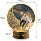 MamaEra Valentine’s Day Gift 2026 - Personalized Map Night Light with Photo & Coordinates – Custom Acrylic Moon Lamp with Wooden Base, Remote Control – Romantic Gift for Couples, Anniversary