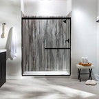 Palisade 78in x 60in x 32in Waterproof Vinyl Shower Surround Kit with Accessories in Louvre Granite