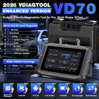 VDIAGTOOL Bidirectional Scan Tool VD70, OBD2 Scanner Diagnostic Tool with ECU Coding, 36+ Resets, PMI, FCA AutoAuth, All System, CAN FD & DoIP, V.A.G. Guide, 3-Year Update