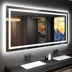 YEELAIT 72x36 Inch LED Bathroom Mirror with Lights Front and Backlit Lighted Vanity Mirror for Bathroom Wall with 3 Colors Dimmable Anti-Fog Memory Shatter-Proof IP54 Waterproof Horizontal/Vertical