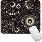 Armanza Square Mouse Pad Moon Sun, Personalized Premium-Textured Custom Mouse Mat Design, Washable Mousepad Cloth, Non-Slip Rubber Base Computer Mouse Pads for Wireless Mouse