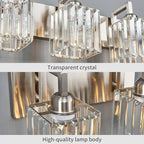 FDPBY Modern Bathroom Vanity Light 5-Lights Brushed Nickel Vanity Light Crystal Wall Light Bathroom Light Fixtures