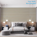 Art3d 4-Piece 94 x 12.6 Inch Acoustic Lightweight Slat Wall Panel - Waterproof Wood Textured Wainscoting Panel of 33 Sq.Ft for Bedroom, Home Theater Office Accent Wall, White Elm