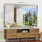 CILIBER 60x40 Large Beveled Mirror, Frameless Beveled Bathroom Mirrors for Over Sink, Upgraded Shatterproof Beveled Frameless Vanity Mirror for Bathroom,Bedroom,Living Room and Entryway