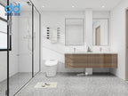 Dundee Deco Faux Marble Wall Panels - 2 ft X 4 ft - Glossy, Waterproof Indoor Wall Cladding - Off-White, Grey Veins - Set of 4 - Covers 31 sq ft