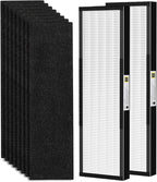 2 Pack FLT4825 HEPA Fil-ter B Replacement with Activated Carbon Pre-Filters Compatible with Air Puri-fier AC4825 AC4300 AC4800 AC4900 AC4850, Black