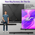 Elite Screens ezCinema Tab-Tension 16:9 X-Ratio Portable Projector Screen, Multi-Aspect Ratio, Manual Floor Rising Pull-Up Scissor-Lift Design + Carry Bag, Home Office Classroom- FT104XWH2-114V107X