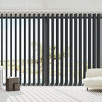 Blindify Motorized Vertical Blinds Compatible with Alexa Google Home, Blackout Sliding Door Shades Smart Vertical Blinds Remote Control Customize, 3-Layer Dark Grey