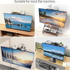 Adjustable Steel TV Top Shelf, Floating TV Stand, Universal Monitor Shelf for Soundbar, Game Console, Cable Box, Router Shelves and Home Accessories (No Storage Boxes, 1PCS)