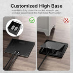 Vagueior Recessed Flat Hidden Floor Electrical Outlet Box Kit,Stainless Steel Cover with 4 * 20A Tamper-Resistant Receptacle Outlet and 5V/4.8A USB Port,UL Certified,Black