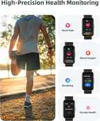Parsonver Fitness Tracker with Step Counter/Calories/Stopwatch, Health Activity Tracker with Heart Rate Sleep Monitor, IP68 Waterproof Smart Watch 110+ Sport Modes Pedometer Watch for Women Men, Black