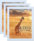 TKYGU 8.5x11 Picture Frame white Set of 3, Certificate Frame Poster and Photo frame, Horizontal and Vertical Formats for Wall or Tabletop, 8.5x11 Frame with Shatter Resistant Plexiglass, best gift