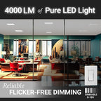 NUWATT 4 Pack, 2x2 LED Flat Panel Light, 120-277V, 3CCT 3000K/4000K/5000K Selectable, 4000LM, 40W, Internal Driver, 0-10V Dimmable, 2x2 FT Surface Mount Panel Light, 24x24 LED Ceiling Lights, 1" Thin