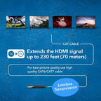 OREI 4K 4x4 HDMI Extender Matrix - UltraHD 4K @ 60Hz 4:4:4 Over Single CAT5e/6/7 Cable with HDR Switcher & IR Control, RS-232 - Up to 230 Ft - 1080P Downscale - 4 x Loop Out - 4 Receivers Included
