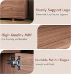 Extendable TV Stand for 65-100 Inches TVs - Walnut Entertainment Console with 2 Cabinets, 3 Open Compartments & 1 Adjustable Shelf, Cable Management, Adjustable Length 63''-94.5'' (Walnut, 63"-94.5")