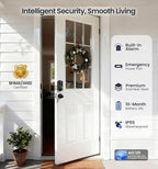 Veise VE017-K Fingerprint Smart Lock with 2 Knobs, App Control, Keyless Entry Front Door Lock with Handle Set, Electronic Digital Touchscreen Keypad Deadbolt, IP55 Waterproof, Auto-Lock, Matte Black