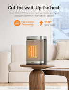 DREO Space Heater for Bathroom and Indoor, Portable Heater, 1500W Safe and Quiet PTC Ceramic Heater, 41-95°F Digital Thermostat, 70°Oscillating, Remote, ALCI Safety Plug, 12h Timer, 5 Modes