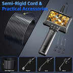 WINWEND Endoscope Camera with Light - IP67 Waterproof Borescope Camera with 8 Adjustable LED Lights | 4.3" LCD Screen Borescope | HD 1080P Inspection Cameras with 16.5ft Semi-Rigid Cord Tools for Men