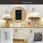 ENERLITES Decorator Switch Metal Wall Plate, Outlet Cover, Corrosion Resistant, Standard Size 1-Gang 4.50" x 2.76", Powder Coated Stamped Steel, 7731-BM, Black Matte