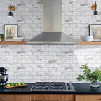 Vamos Tile Peel and Stick Backsplash Tile, 3''x6'' PVC Subway Tile, Stick on Backsplash for Kitchen/Bathroom/Fireplace,4-Piece Glossy Statury White with Dark Gray Grout