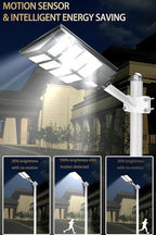 Gefolly SL-2800W Solar Street Lights Outdoor, 280000LM Commercial Parking Lot Light Dusk to Dawn 6500K Security Flood Lights Lamp with Motion Sensor for Garden, Basketball Courts