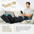 FIT KING Air Compression Leg and Foot Boots Massager for Circulation from Foot to Thigh to Relieve Pain, Swelling, Edema - Pressure Sensor & LCD Display & 3 Timer Optional