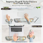 Gimars Upgrade Enlarge Gel Memory Foam Set Keyboard Wrist Rest Pad, Mouse Wrist Cushion Support for Office,Could Golden Computer, Laptop, Mac,Cloud Golden