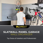 DLDIRECT 48" X 96" - Grey Slatwall Panel Garage Organizer: Heavy Duty Wall Mounted PVC Rack, Interlocking Slat Paneling for Garage Storage, Slotwall Board, Shelves System