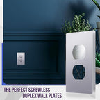 ENERLITES Elite Series Duplex Outlet Receptacle Cover, Screwless Wall Plate, Standard Size, 1-Gang 4.68" x 2.93", Unbreakable Polycarbonate Thermoplastic, UL Listed, SI8821-SV-5PCS, Silver, 5 pack