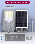 JAYNLT X-8500W Solar Street Lights,6500K Commercial Parking Lot Light Dusk to Dawn Dusk to Dawn,IP68 Waterproof Flood Security Street Lights Motion Sensor for Yard,Street
